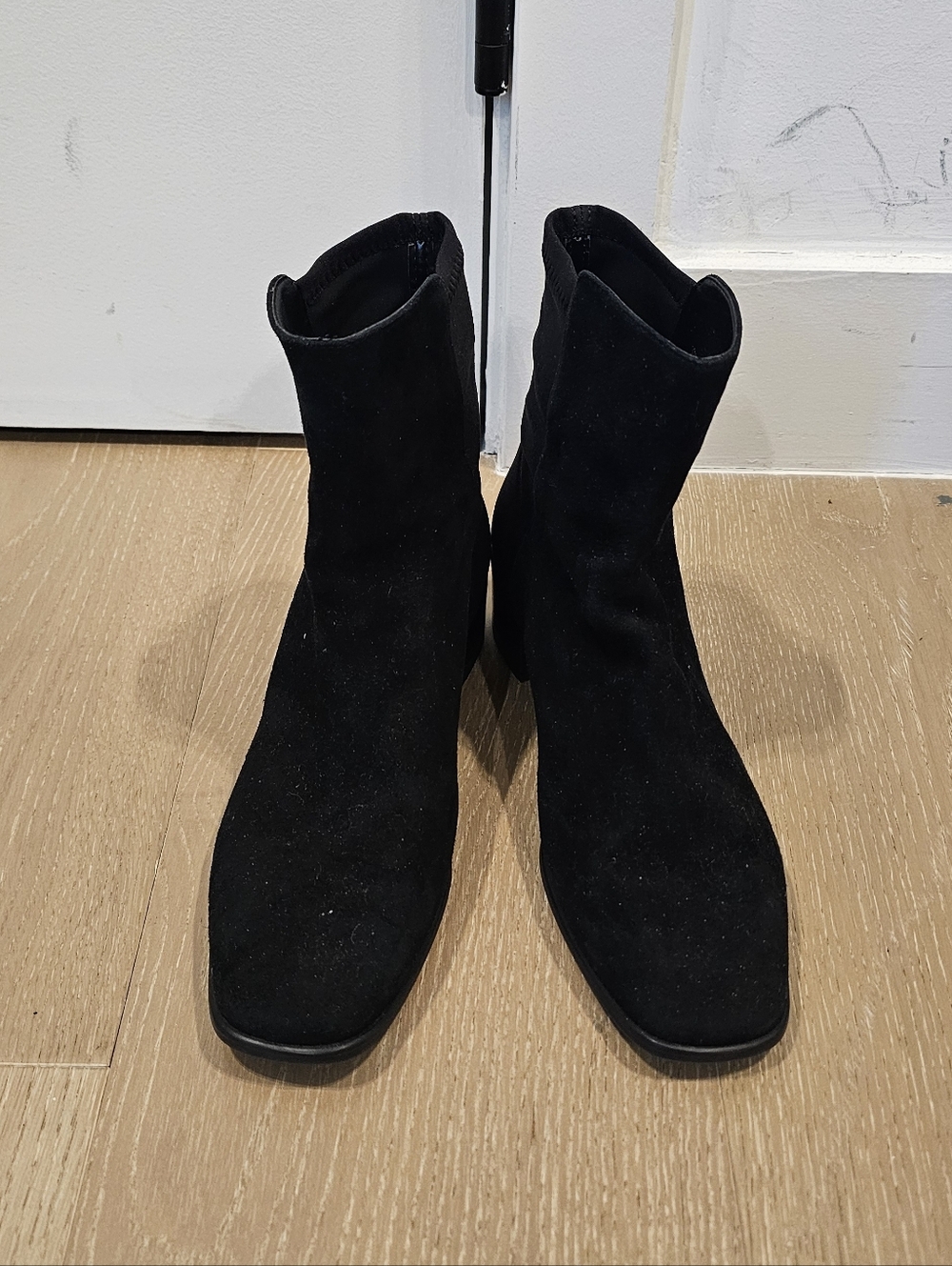 Stuart Weitzman Black Suede Ankle Boots